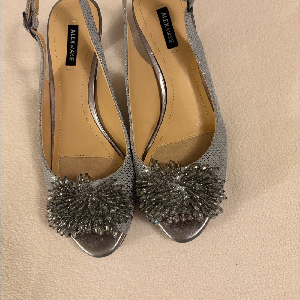 Alex Marie Women's Silver Slingback Shoes